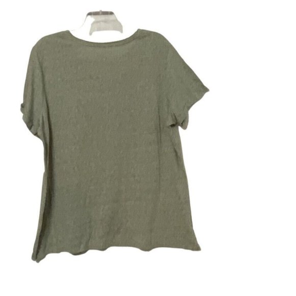 Terra & Sky T Shirt Womens Plus Size 2X Green Short Sleeve Rivets Scoop Neck Top - Picture 8 of 15